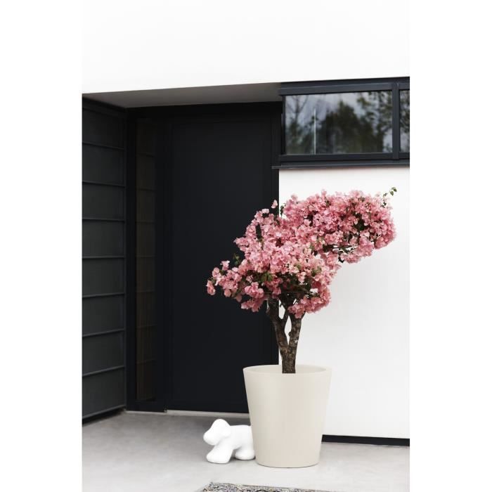 ELHO Pure Straight Round Flower Pot 50 - Linen White - Ø 49.5 x H 51 cm - 100% Recycled