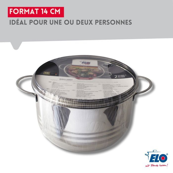 FACKELMANN Set of 2 Saucepan - Stainless Steel - PFAS-free - 12 and 14 cm