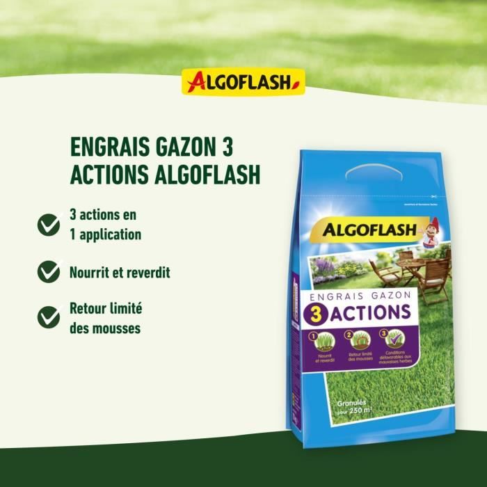 ALGOFLASH NATURASOL Lawn Fertilizer - 3 Actions - 3 kg