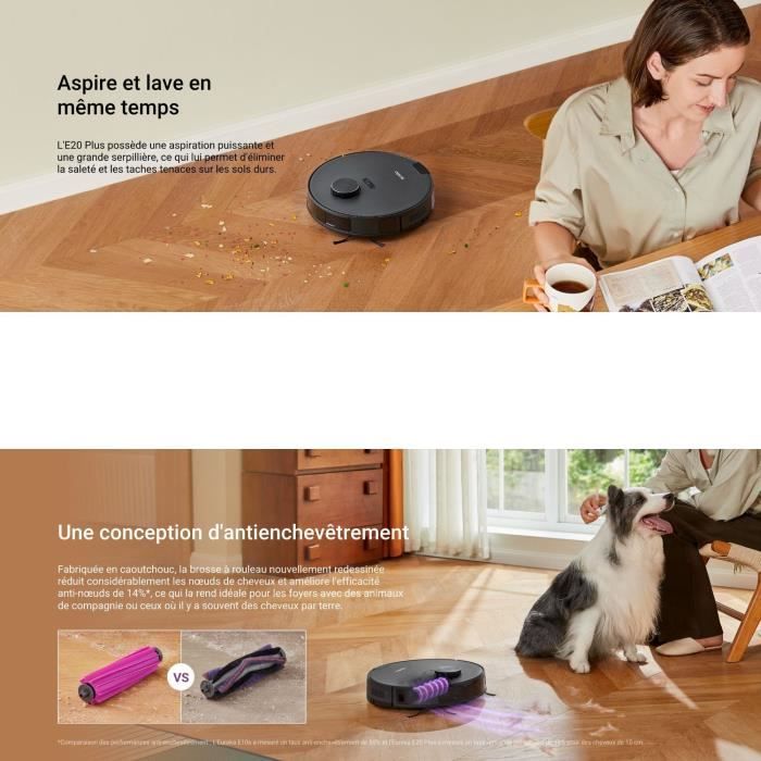 EUREKA E20 Plus - Robot Vacuum Cleaner - 8000 Pa - Automatic Emptying Station - Model E20 Plus