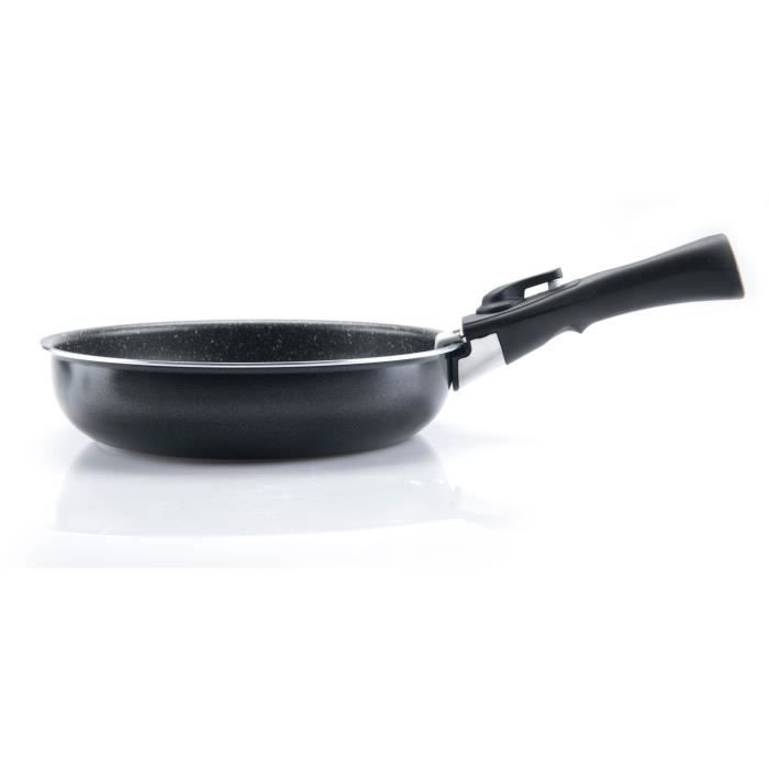 ARTHUR MARTIN Frying Pan Set - 3 Pieces - Black Aluminum - 20/24/28 cm - Suitable for All Hobs Including Induction - AM130