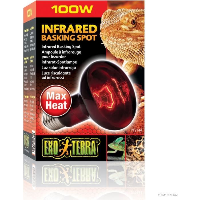 EXO TERRA Terrarium Heat Lamp - Basking Spot - Infrared Heat - 100W