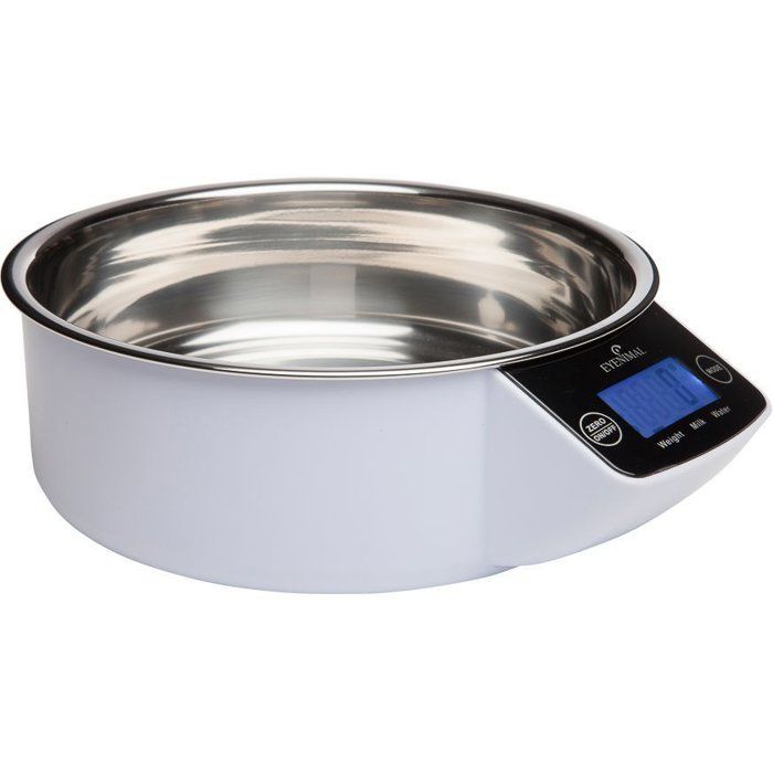 EYENIMAL Pet Bowl with Integrated Scale - 1 L - White