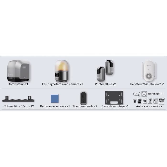 EZVIZ Sliding Gate Motor Kit - HG2 600 Pro - Connected - Up to 600 kg
