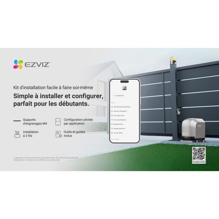 EZVIZ Sliding Gate Motor Kit - HG2 600 Pro - Connected - Up to 600 kg