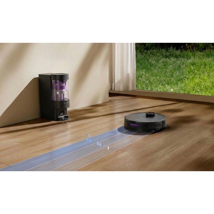 Robot aspirateur laveur - EZICLEAN AirFlow MAX - LIDAR connecté avec base de vidage - 15 000 Pa - 2 L - 160 min - Noir