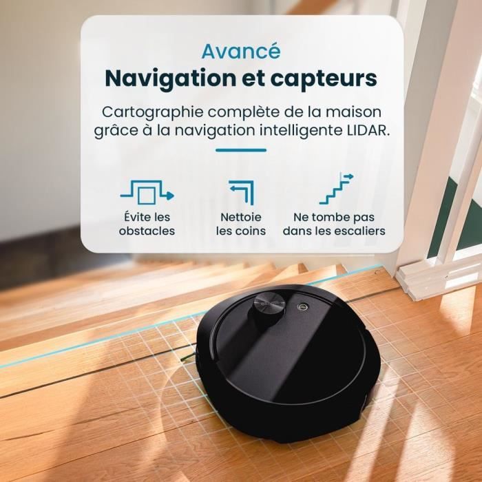 EZICLEAN Z10 Plus Connected Robot Vacuum Cleaner and Mop - 240 min - 6000pa - 180m² - 1.5 L