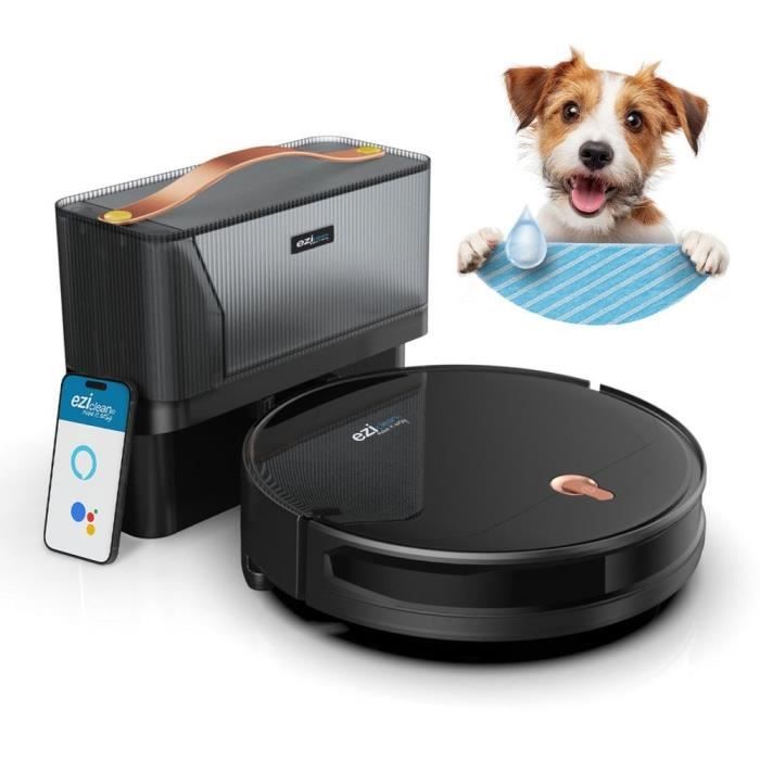 EZICLEAN I-Bot Z5 - Connected Robot Vacuum Cleaner and Mop - 75 min Runtime - 0.25 L Dustbin 2.6Speed 60-90m2