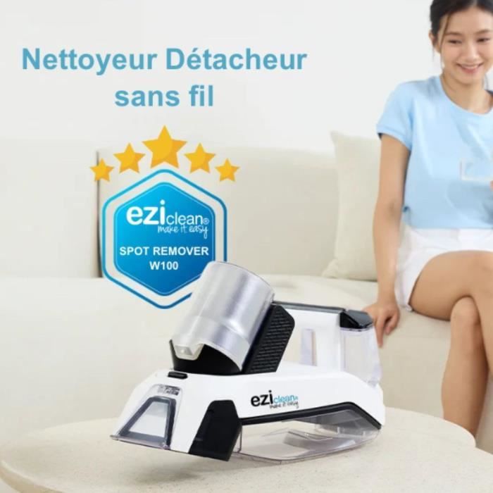 EZICLEAN Cordless Carpet Cleaner - SPOT REMOVER W100 - 8000 Pa - Portable & Lightweight Design