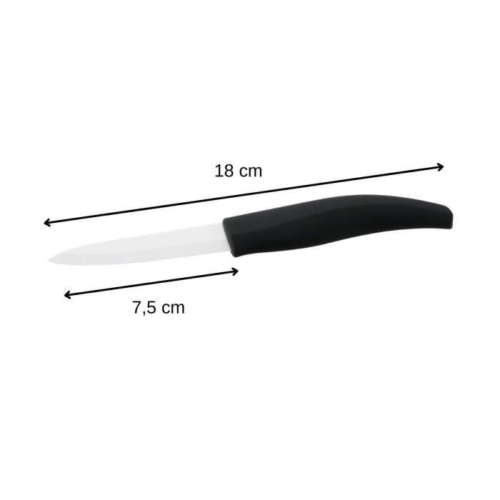 NIROSTA Set of 2 Knives - Ceramic Blades - 12.5 cm and 18 cm - Ergonomic Handles