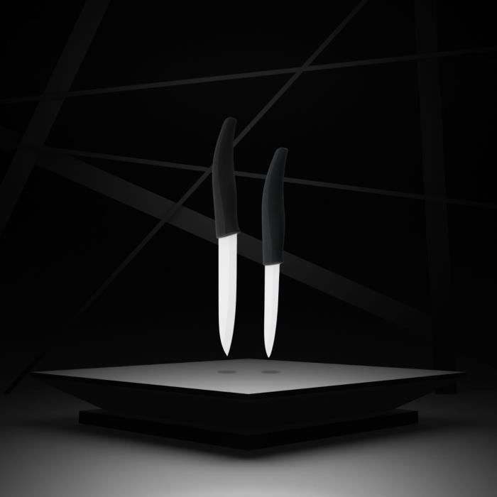 NIROSTA Set of 2 Knives - Ceramic Blades - 12.5 cm and 18 cm - Ergonomic Handles