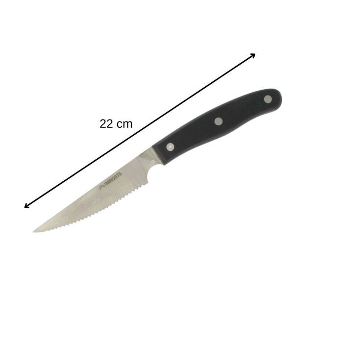 NIROSTA Set of 4 Steak Knives - 22 cm - Serrated Blade - Comfortable Handle