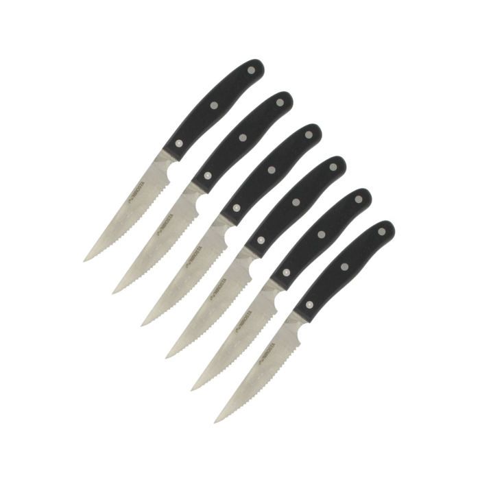 NIROSTA Set of 6 Steak Knives - 22 cm - Serrated Blade - Comfortable Handle