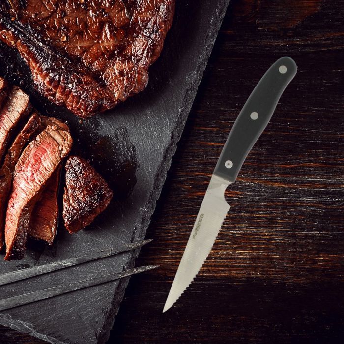 NIROSTA Set of 6 Steak Knives - 22 cm - Serrated Blade - Comfortable Handle
