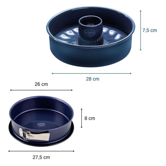 DR OETKER Springform Pan and Savarin Mold - Removable Bottom - 26 and 28 cm