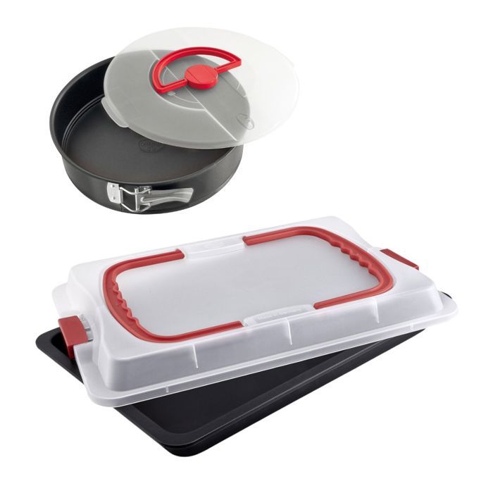 Dr. Oetker Baking Tray with Lid and Cake Tin - Bake and Go - 42 x 29 cm