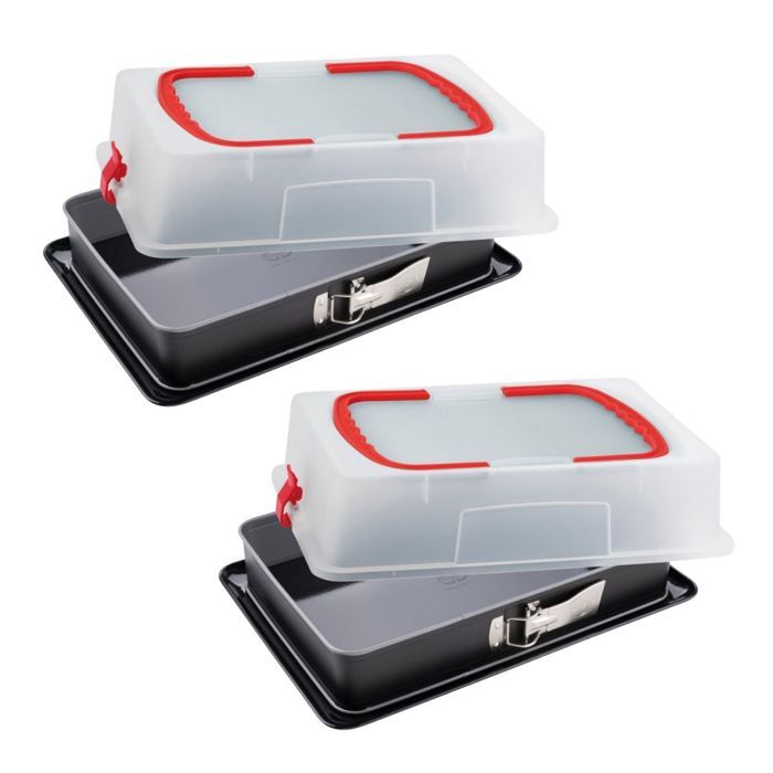 DR OETKER Set of 2 Springform Pans with Lids - Back-Idee Kreativ - 42 x 29 cm