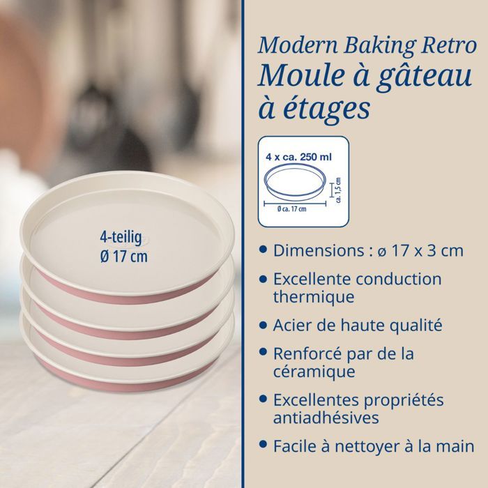 Dr. Oetker Set of 2 Round Cake Tins and Layer Cake Tins - Retro - 18 and 20 cm
