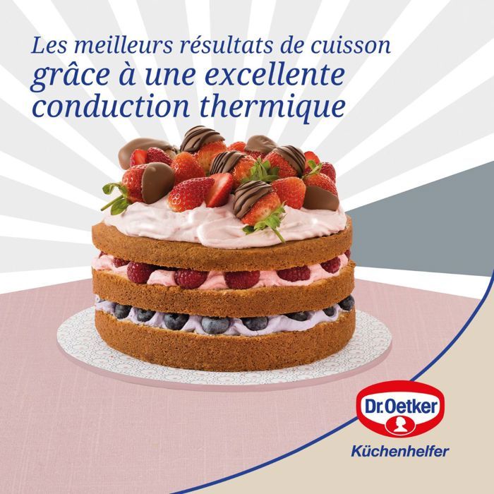 Dr. Oetker Set of 2 Round Cake Tins and Layer Cake Tins - Retro - 18 and 20 cm
