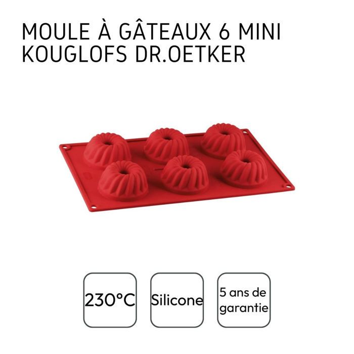 Set of 2 Kougelhopf Molds with 6 Cavities - DR OETKER - Flexxibel Love - 30 x 18 cm