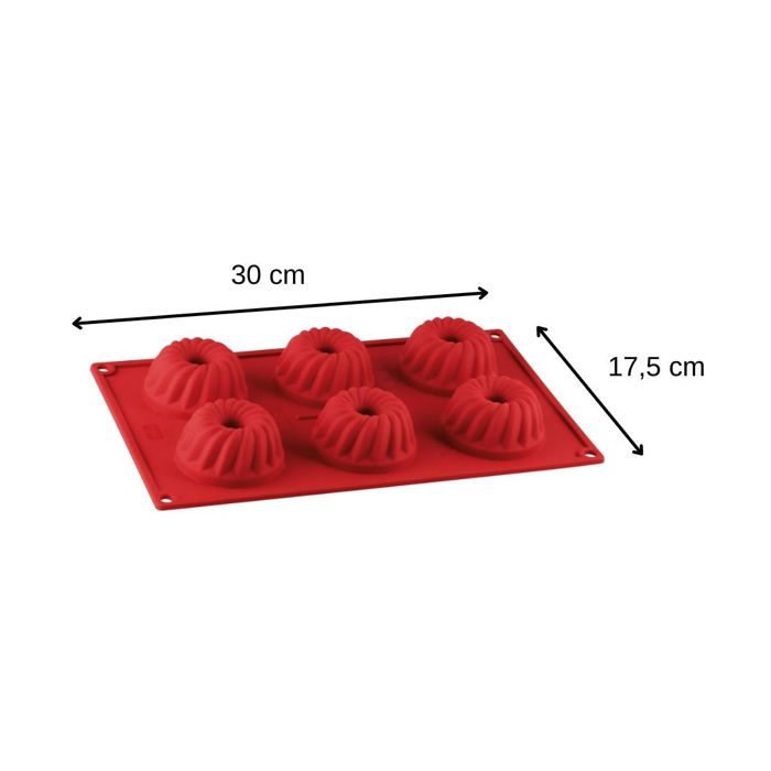 Set of 2 Kougelhopf Molds with 6 Cavities - DR OETKER - Flexxibel Love - 30 x 18 cm