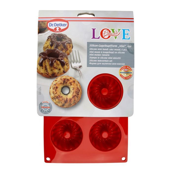 Set of 2 Kougelhopf Molds with 6 Cavities - DR OETKER - Flexxibel Love - 30 x 18 cm