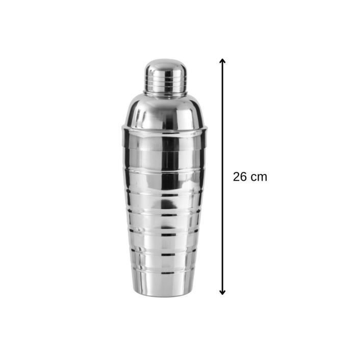 FACKELMANN Cocktail Trio: Shaker, Alcohol Jigger and 3 Stainless Steel Cocktail Spoons - Bar Concept