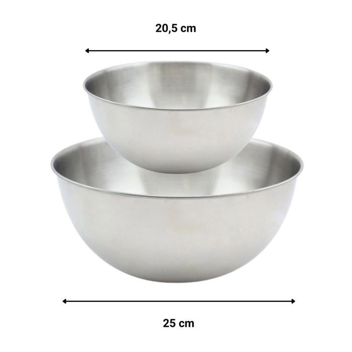 FACKELMANN Set of 2 Salad Bowls and Salad Servers - 20.5 and 25 cm
