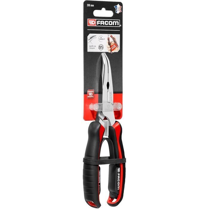 FACOM Nose Pliers - 195A.20CPEPB - Half-round - Long - Angled - 200 mm