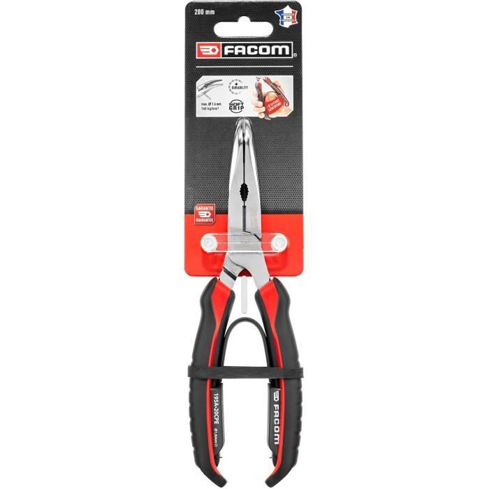 FACOM Nose Pliers - 195A.20CPEPB - Half-round - Long - Angled - 200 mm
