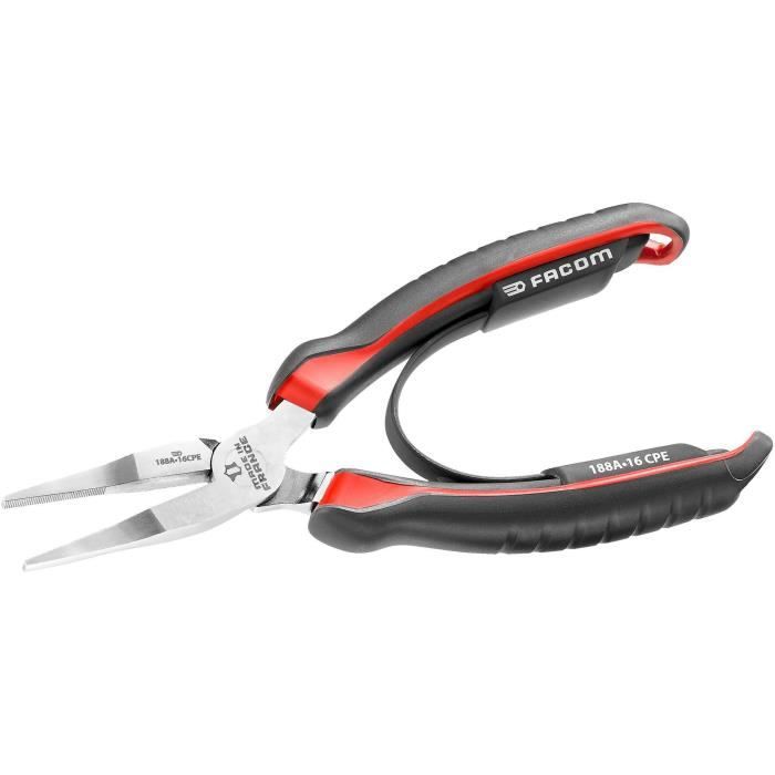 FACOM Flat Nose Pliers - 188A.16CPEPB - 160 mm Length - Black