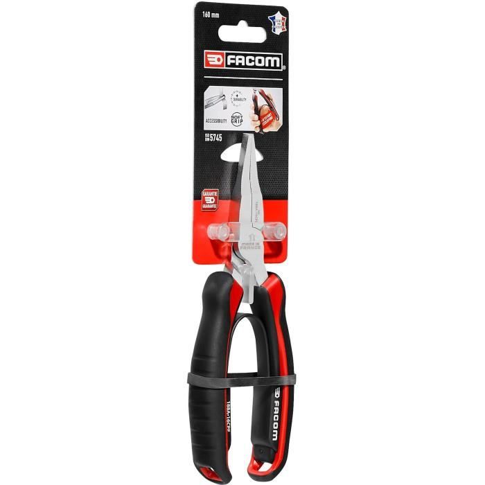 FACOM Flat Nose Pliers - 188A.16CPEPB - 160 mm Length - Black