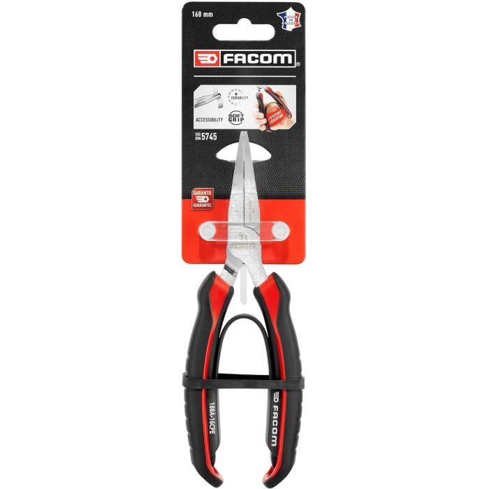 FACOM Flat Nose Pliers - 188A.16CPEPB - 160 mm Length - Black