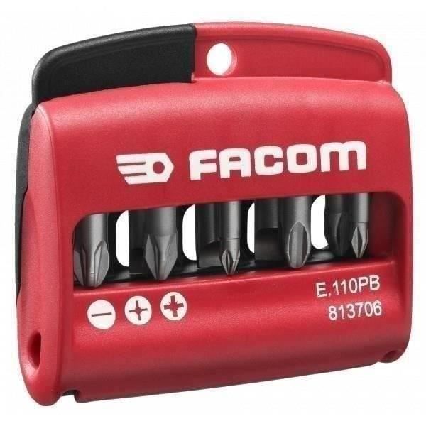FACOM 10-Piece 1/4" Combination Screwdriver Bits with Holder - E.110PB