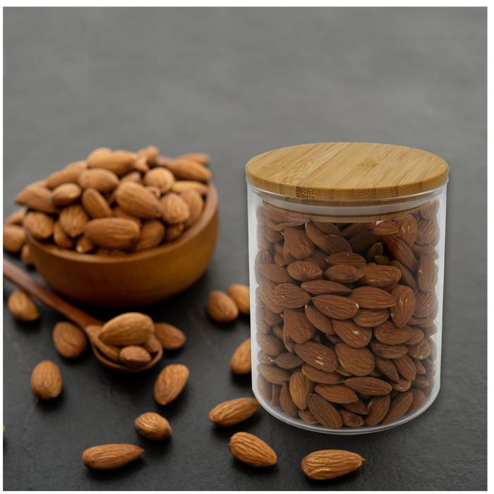 FACKELMANN Set of 4 Glass Storage Containers - Natural - Bamboo Lid