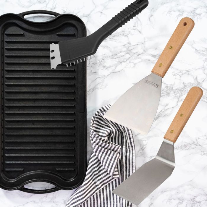 FACKELMANN PROFESIONAL Set of 3 Plancha Utensils - 2 Spatulas and 1 Scraper