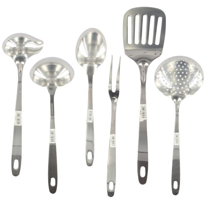 FACKELMANN 6-Piece Kitchen Utensil Set - Oxford - Stainless Steel