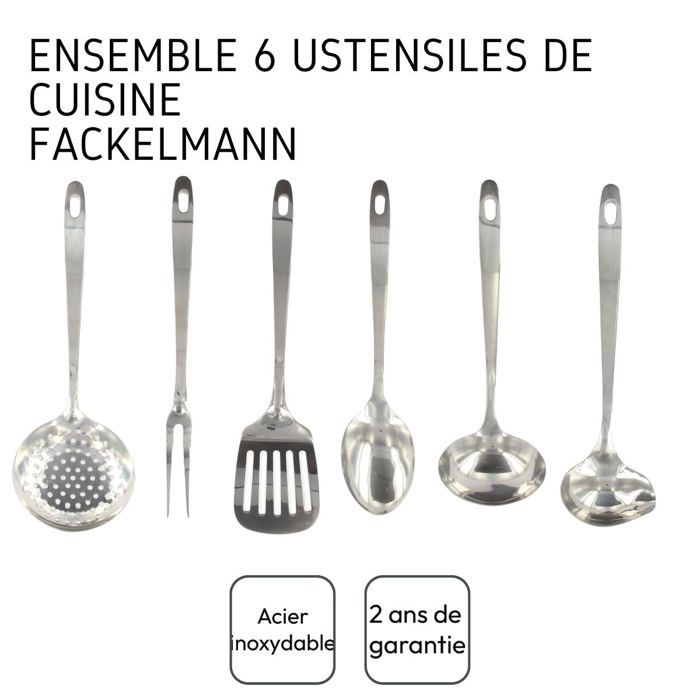 FACKELMANN 6-Piece Kitchen Utensil Set - Oxford - Stainless Steel