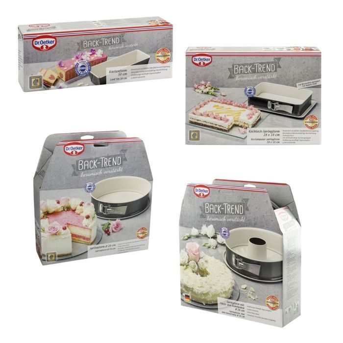 DR OETKER Set of 4 Cake Tins - Various Shapes, 28 to 32 cm - Back-Trend