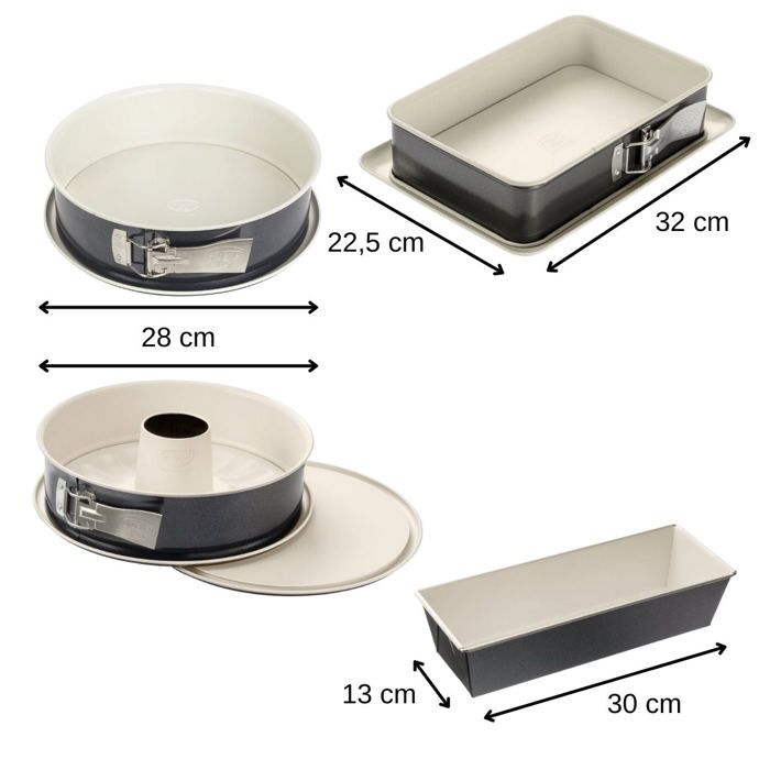DR OETKER Set of 4 Cake Tins - Various Shapes, 28 to 32 cm - Back-Trend