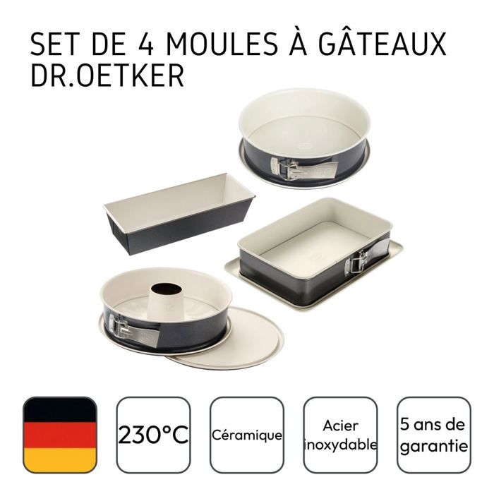 DR OETKER Set of 4 Cake Tins - Various Shapes, 28 to 32 cm - Back-Trend