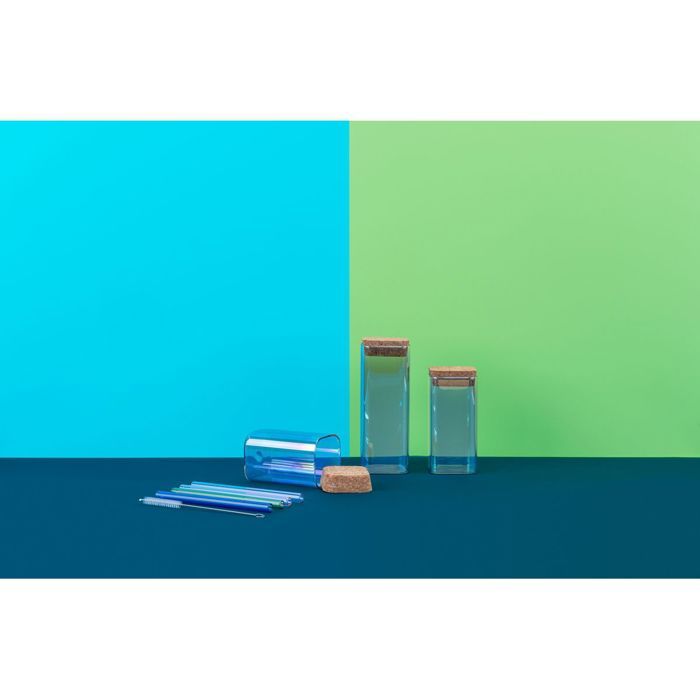 FACKELMANN Set of 3 Glass Storage Containers with Lids - Tasty Green - 280,330 and 450 ml