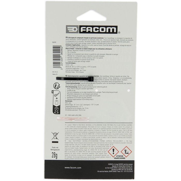 Facom Epoxy Glue Bi-Component Syringe 28 g