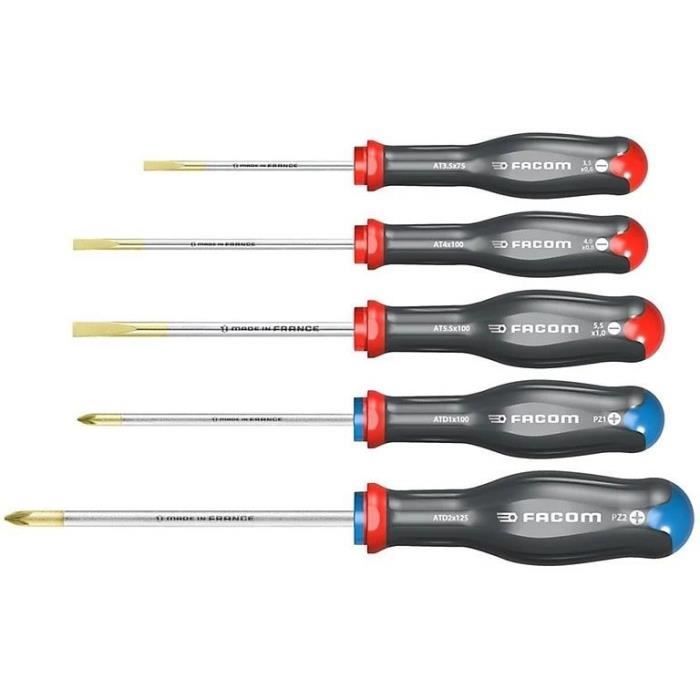 FACOM Protwist Screwdriver Set - AT.5PB (3 Slotted + 2 Pozidriv)