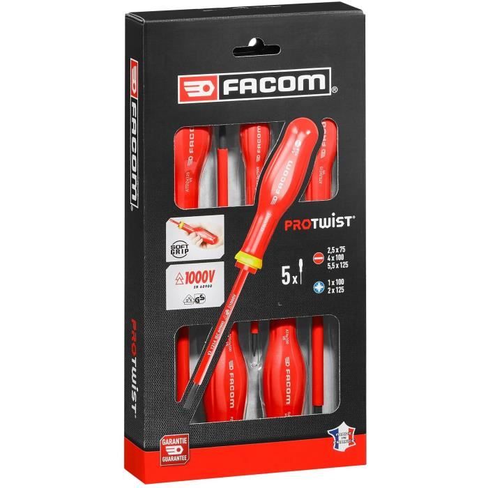 FACOM 5-Piece Insulated Screwdriver Set - AT5VE.PB - 1000V
