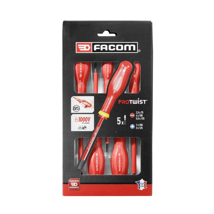 FACOM 5-Piece Insulated Screwdriver Set - AT5VE.PB - 1000V