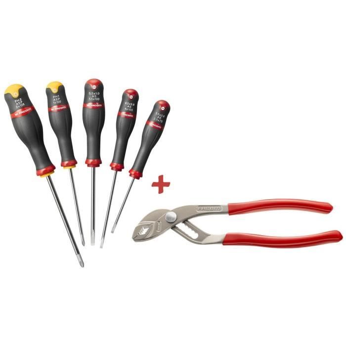FACOM 5-Piece Screwdriver Set - AT5.170PB - Slotted and Pozidriv