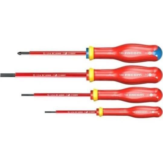 FACOM Insulated Screwdriver Set - 4 Pieces - 1000V - AT4VEPB