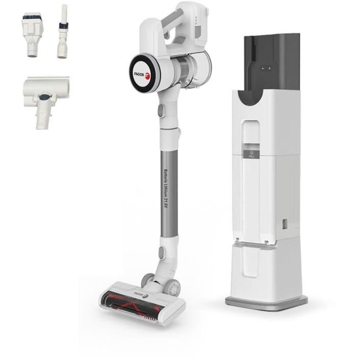 FAGOR FG6415 2-in-1 Cordless Stick Vacuum Cleaner - 300W - Self-Cleaning Base - Flexible Tube - 3 Speeds - 60-Minute Runtime