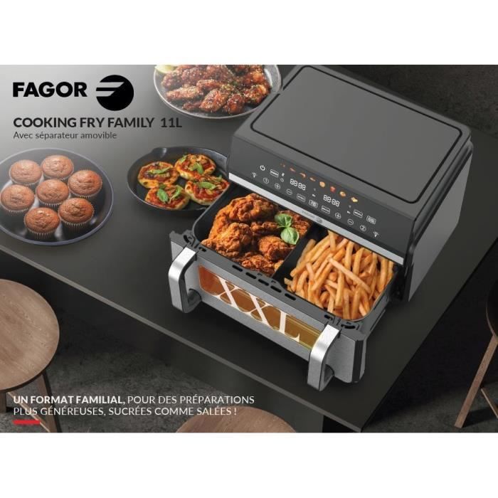 FAGOR Air Fryer FG10AF - 11 L Capacity - 2400W - Double Tank - 8 Programs